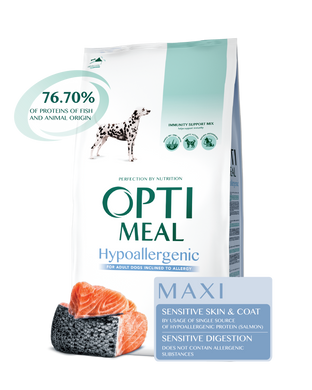 Optimeal Hypoallergenic Maxi Гипоаллергенный корм для собак крупных пород с лососем 12 кг, 12 кг