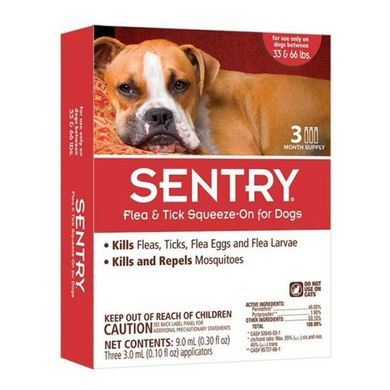 Sentry СЕНТРИ КАПЛИ от блох, клещей и комаров для собак весом 15-30 кг
