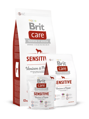 Brit Care Sensitive Venison & Potato (для взрослых собак всех пород с олениной), 1 кг