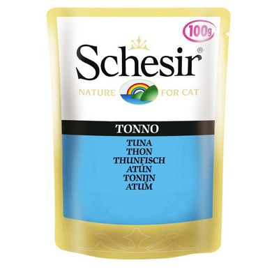 Schesir Tuna ШЕЗИР ТУНЕЦ натуральные консервы для кошек с тунцом и рисом, пауч, 100 г, 0.1кг