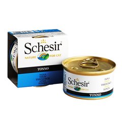 Schesir Tuna ШЕЗИР ТУНЕЦ натуральные консервы для кошек, влажный корм тунец в желе, банка 85 г, 0.085кг