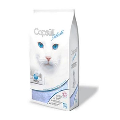 Capsull Delicate (baby powder) КАПСУЛ ДЕЛИКАТ кварцевый впитывающий наполнитель для туалетов кошек, капсулы 3мм, для котят и чувствительных кошек, 1.5кг