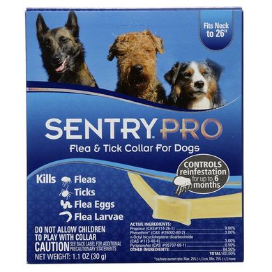 Sentry Pro СЕНТРИ ПРО ошейник от блох, клещей, яиц и личинок блох для собак, 6 месяцев защиты 56 см