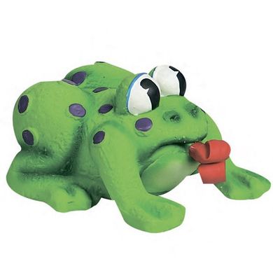 Karlie-Flamingo Frog Pop-Up Tongue КАРЛИ-ФЛАМИНГО игрушка для собак и щенков, лягушка с языком, латекс, 11х10х6,5 см