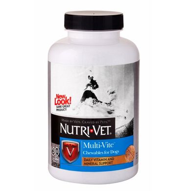 Nutri-Vet Multi-Vite НУТРИ-ВЕТ МУЛЬТИ-ВИТ комплекс витаминов и минералов для собак, жевательные таблетки, 60 табл.