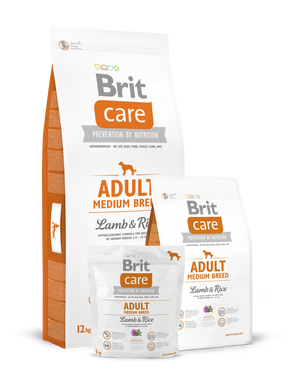 Brit Care Adult Medium Breed Lamb & Rice (для собак весом от 10 до 25 кг), 1 кг