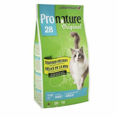 Pronature Original (Пронатюр Ориджинал) СИФУД ДЕЛАЙТ с морепродуктами сухой супер премиум корм для взрослых котов, 0.35 кг