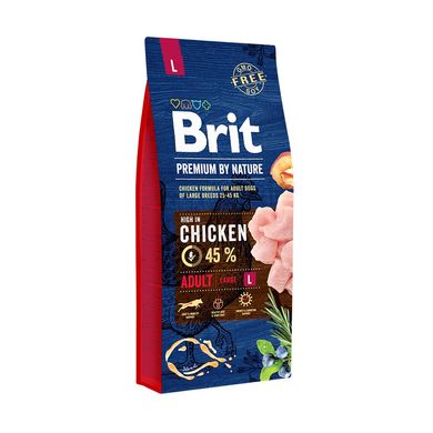 Brit Premium Adult L 15 кг сухой корм для взрослых собак, 15 кг