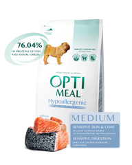 Optimeal Hypoallergenic Medium Гипоаллергенный корм для собак средних пород с лососем, 0,65 кг