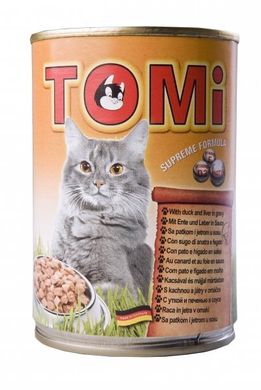 TOMi duck liver УТКА ПЕЧЕНЬ консервы для кошек, влажный корм, 0.4кг