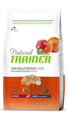 Trainer Natural Super Premium Adult Medium Con Pollo Fresco, Riso & Aloe Vera, 3,0 кг