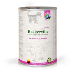 Baskerville (Баскервиль) Kalb Mit Blaubeeren - Консервированный корм супер-премиум класса с телятиной и черникой для котят всех пород