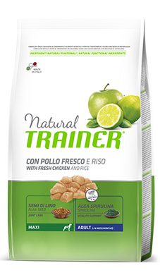 Trainer Natural Super Premium Adult Maxi Con Pollo Fresco, Riso & Aloe Vera, 3,0 кг