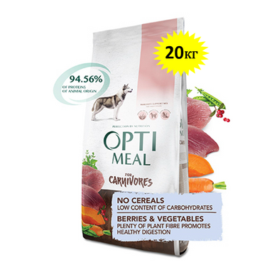Optimeal сухий корм для дорослих собак качка та овочі, 1,5 кг