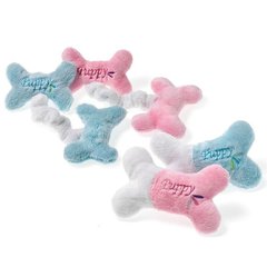Karlie-Flamingo Puppy Mini Bones КАРЛИ-ФЛАМИНГО ПАППИ МИНИ БОНЗ игрушка для собак, 2 плюшевые косточки с пищалками на резинке, розовый, голубой, 14х9 см