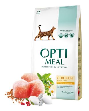 Optimeal Chicken Сухой корм для взрослых кошек с курицей, 0,3 кг