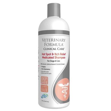 Veterinary Formula Hot Spot&Itch Relief Medicated Shampoo ВЕТЕРИНАРНАЯ ФОРМУЛА АНТИАЛЛЕРГЕННЫЙ ШАМПУНЬ для собак и кошек, болеутоляющий и противовоспалительный, с лидокаином, гидрокортизоном, 0,045 л