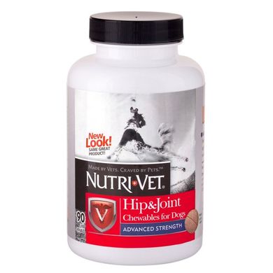 Nutri-Vet Hip&Joint Advanced НУТРИ-ВЕТ СВЯЗКИ И СУСТАВЫ АДВАНСИД, 3 уровень, глюкозамин и хондроитиндля собак, с МСМ, 90 табл., 90 табл.