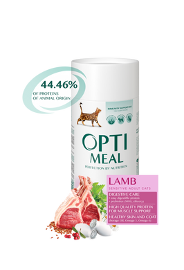 Optimeal Lamb Сухой корм для взрослых кошек с ягненком, 0,3 кг