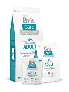 Brit Care Grain-free Adult Salmon & Potato (для собак весом до 25 кг), 1 кг