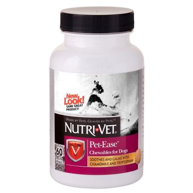 Nutri-Vet Pet Ease НУТРИ-ВЕТ АНТИ-СТРЕСС успокаивающее средство для собак, жевательные таблетки, 60 табл., 60 табл.