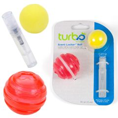 Coastal Turbo Scent Locker Ball КОСТАЛ ТУРБО СЕНТ ЛОКЕР БОЛЛ игрушка для котов, мяч круглый красный, комплект, с кошачьей мятой