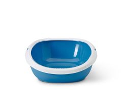Savic ГИЗМО (Gizmo medium) туалет для котов с бортиком, бело-голубой