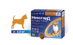 Некс Гард Спектра противопаразитарный препарат против блох, клещей и гельминтов для собак 2-3,5 кг(1 таблетка) 
