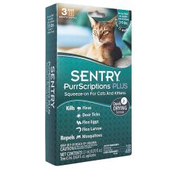 Sentry PurrScriptions СЕНТРИ ПУРРСКРИПШНС капли от блох и клещей для кошек весом до 2,2 кг, 1 пипетка