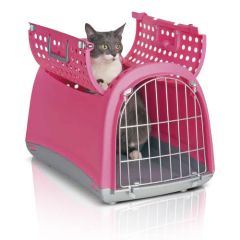 Imac ЛИНУС КАБРИО (LINUS CABRIO) переноска для собак и кошек, пластик, 50х32х34,5 см, розовый