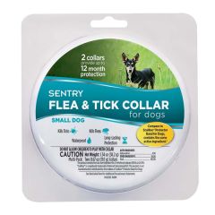 SENTRY Flea&Tick Small СЕНТРИ ошейник от блох и клещей для собак малых пород, 6 месяцев защиты, 36 см, 2 шт
