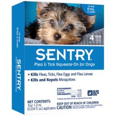 Sentry СЕНТРИ КАПЛИ от блох, клещей и комаров для собак весом до 7 кг, 1 пипетка